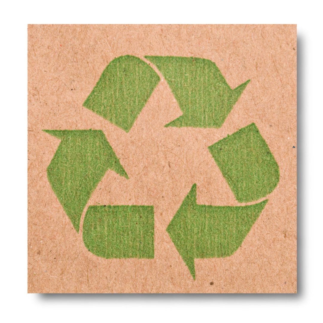 Eco paper sticker isolated over white background